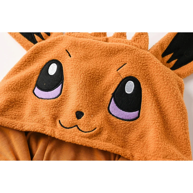 2025 New Eeveee Onesies Cartoon Kigurumi Kids Pajamas Cosplay Costum For Christmas One-Piece Warmable Sleepwear Anime Home ly98