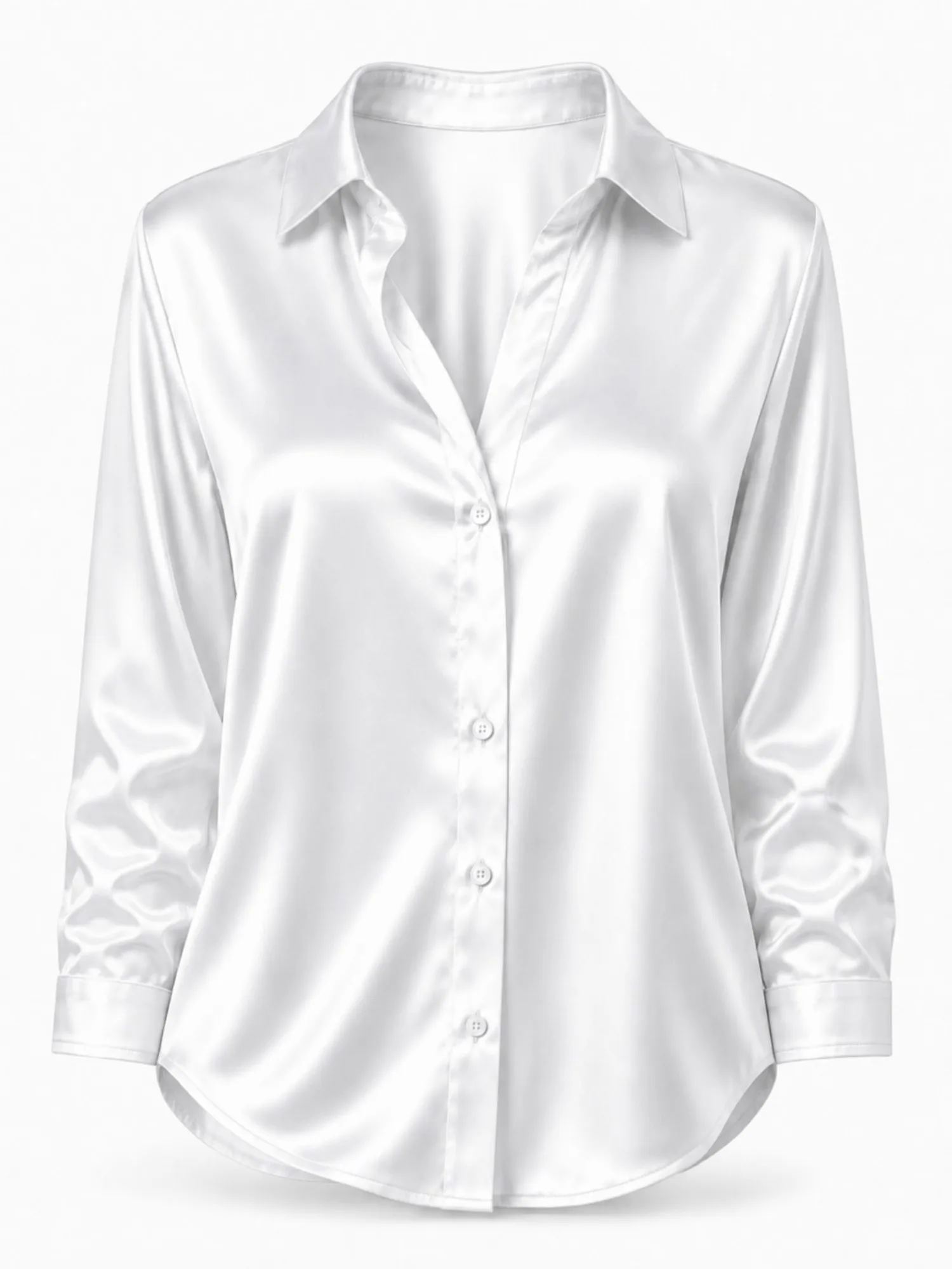 2026 Women's Satin Long-Sleeve Swedish Print Fashion Loose-Fitting Shirt, Casual Shirt, Commuter Wear, Party Wear, Stylish Top view 5