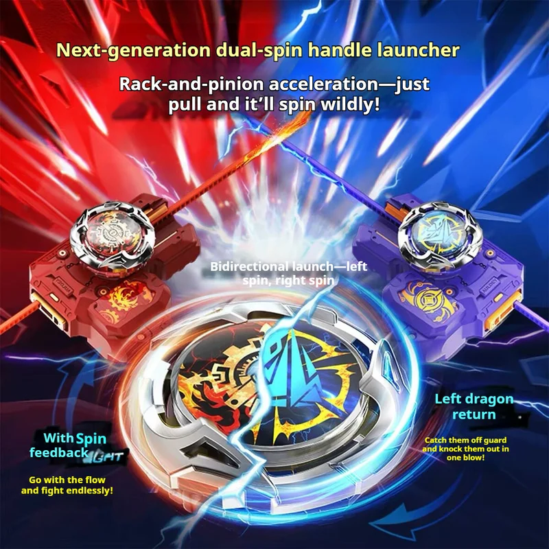 Auldey Spinning Top Battle Gyro With Launcher Set Competitive Rotating Burst Spinner Game For Adult Hobby Collection