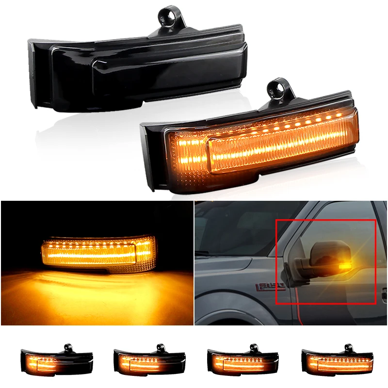 

2PCS Car Side Rearview Mirror Marker Lamps for Ford F-150 2015-2021 Amber Indicator Blinker Lights LED Turn Signal Lamp Assembly