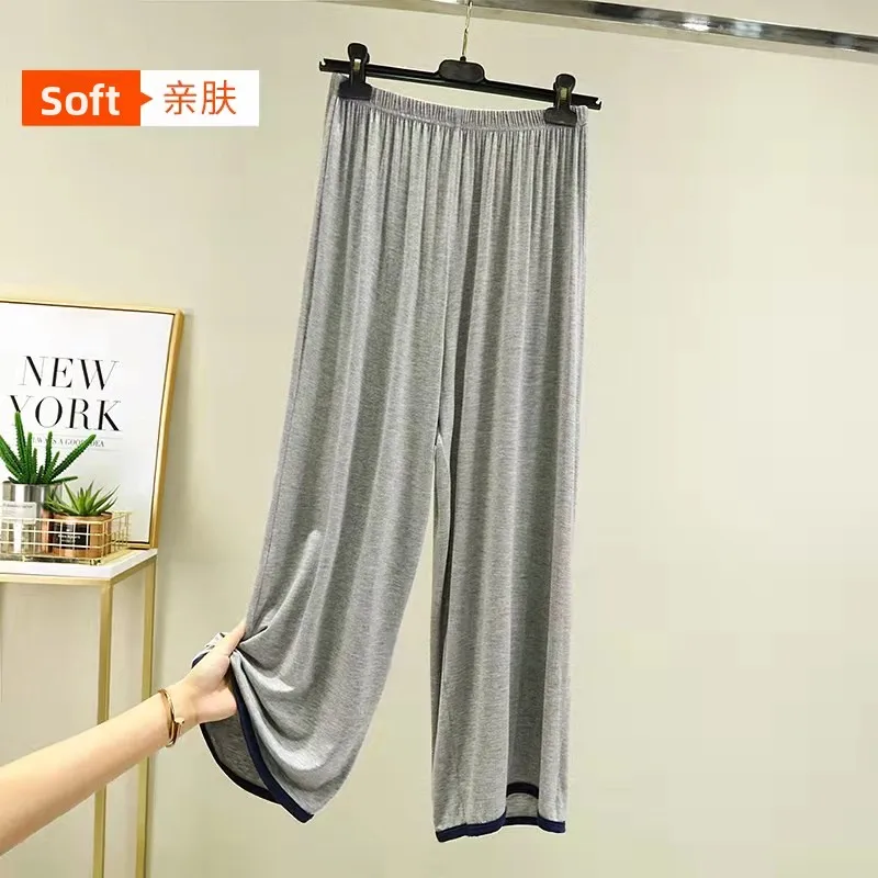 

Устойчивые к комарам широкие брюки с высокой талией прямого кроя свободного кроя модальные женские летние тонкие длинные повседневные брюки