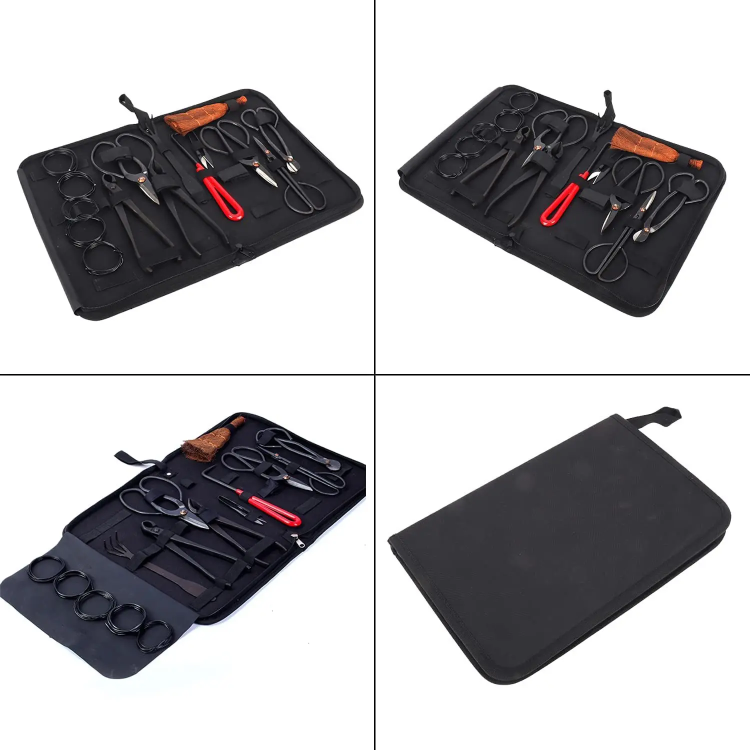 15Pcs Bonsai Beschneiden Werkzeug Set Carbon Stahl Umfangreiche Cutter Schere Kit mit Nylon Fall Für Home Garten Hand DIY beschneiden Werkzeug – Detail 4