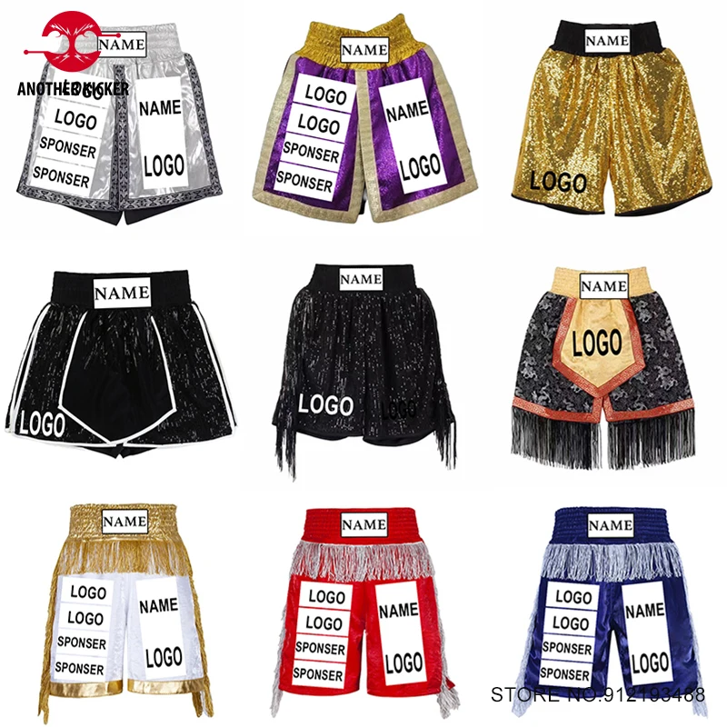 Muay Thai Shorts Custom Logo Boxing Shorts Personalized MMA BJJ Martial Arts Clothes Professional Fight Kickboxing Match Shorts