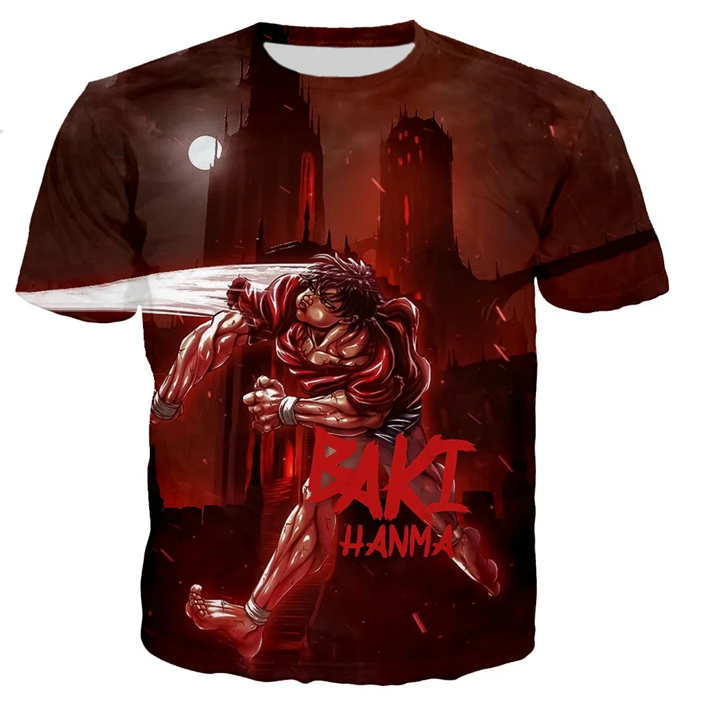Anime Baki The Grappler T-Shirts Yujiro Hanma 3D Print Streetwear Men Women Fashion Short Sleeve T Shirt Male Tees Tops Clothing