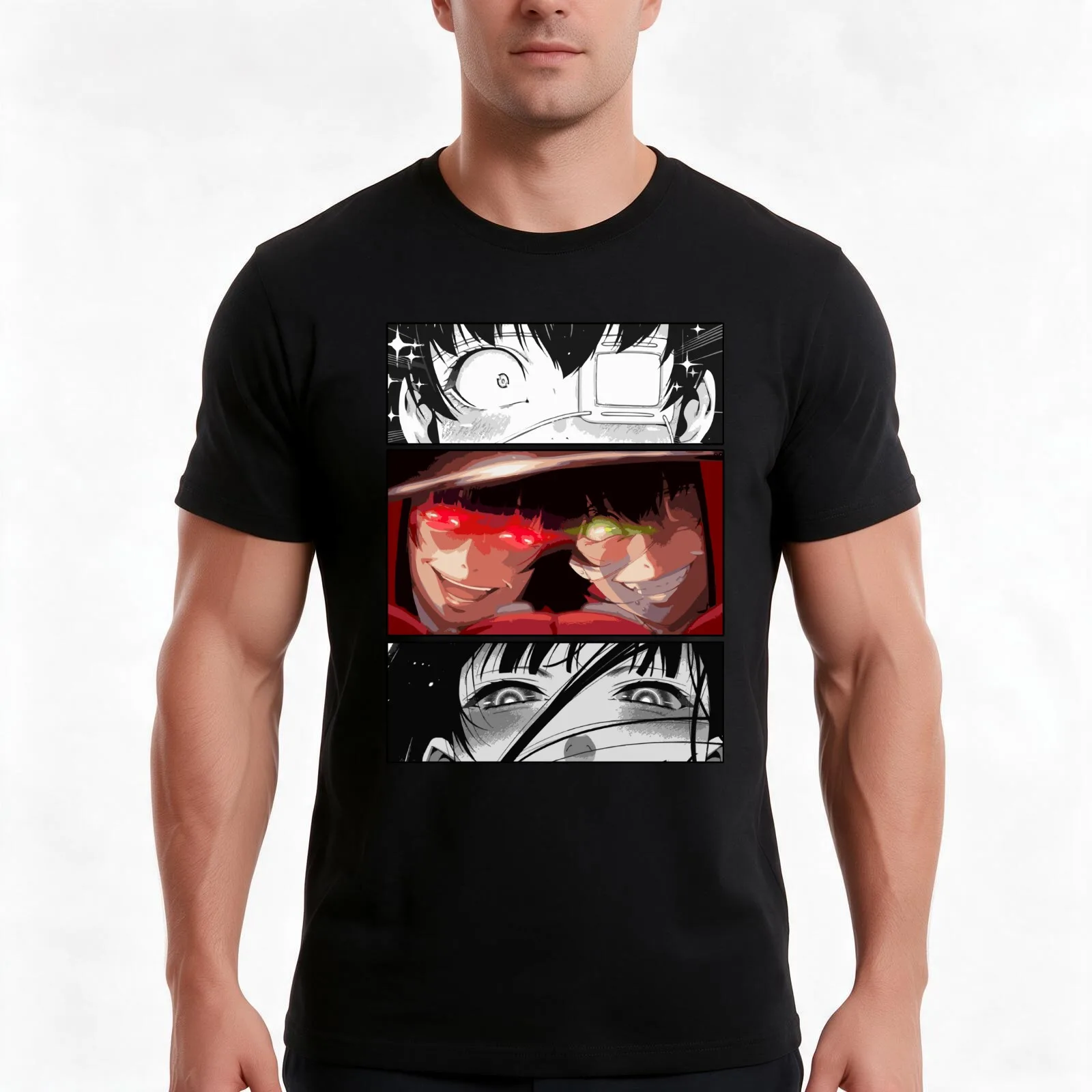 Kakegurui T-Shirt, Summer Casual Cotton Tee, Oversized Streetwear Tops, Vintage Graphic Print, Loose Fit Short Sleeve