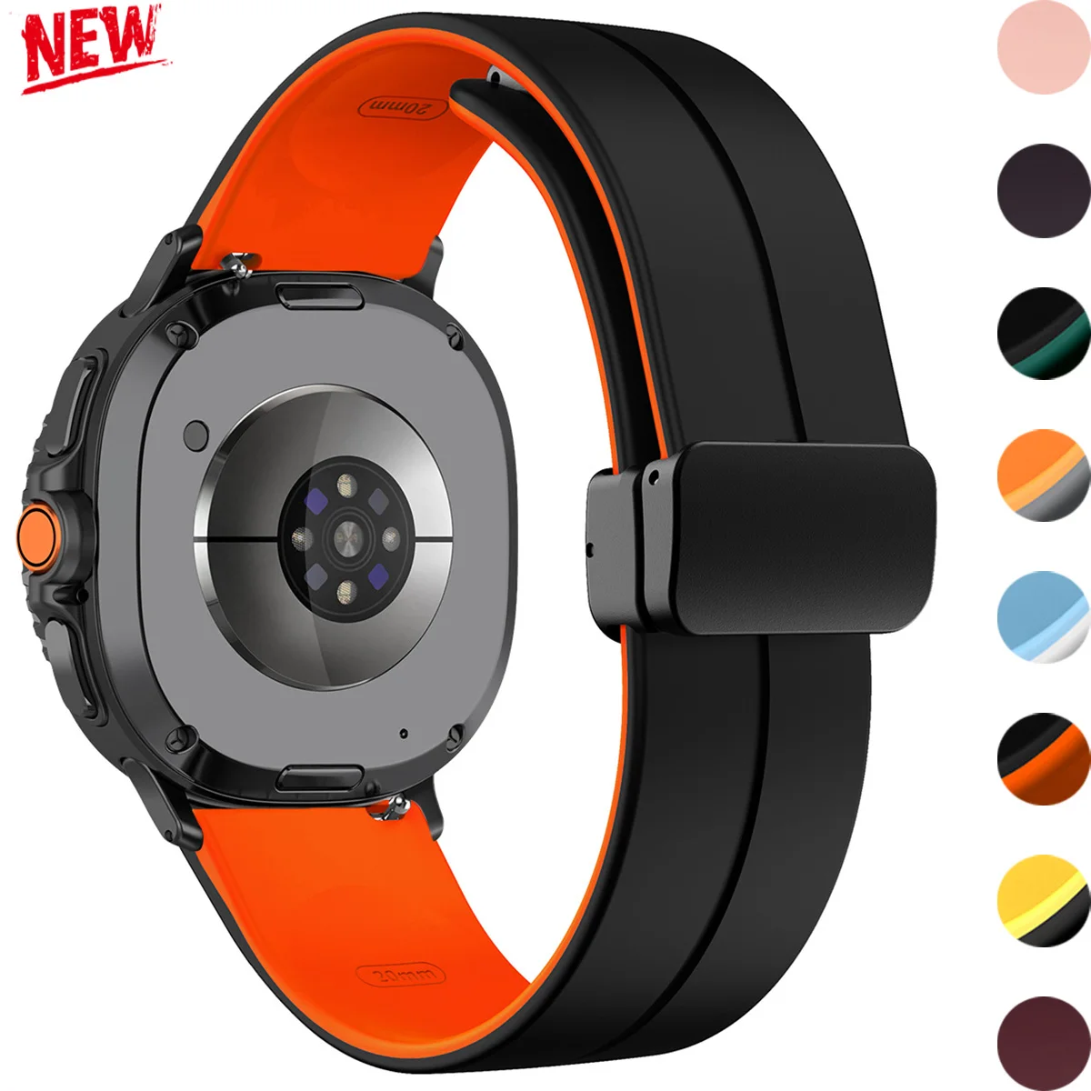 Magnetisches Schnallenarmband für Samsung Galaxy Watch 8/8, klassisches Armband, Silikon-Sportarmband für Galaxy Watch 8 40 44 mm Bamd