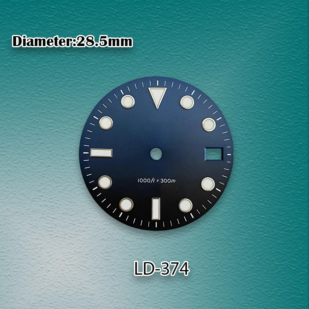 

28.5mm S Logo SUB Gradient Dial Fit NH35/NH36/4R/7S Movement Ice Blue Green Luminous High Quality Watch Modification Accessories