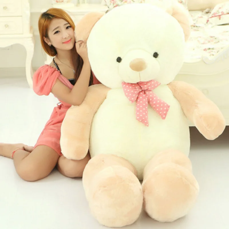 Nuovo Orsacchiotto Abbracciabile di Alta Qualità in 3 Colori con Fiocco, Peluche, Giocattolo, Cuscino, Regalo di Compleanno per Bambini e Innamorati