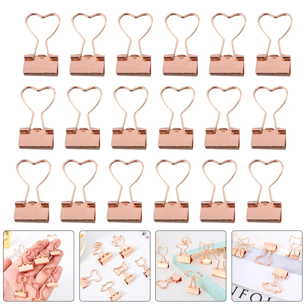 20 Pcs Little Clip Binder Clips Office File Clamps Paper Stationery Metal Organizing