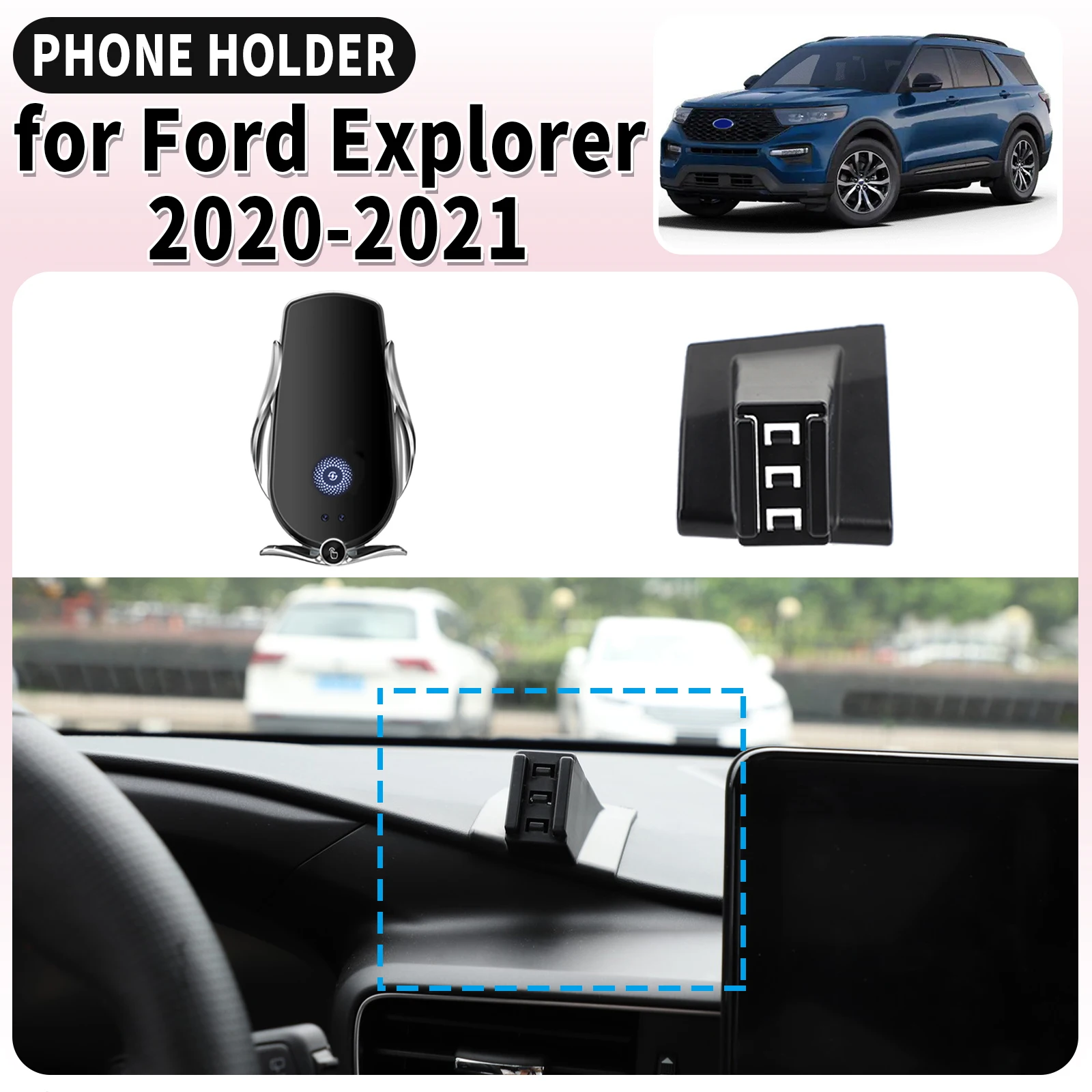 

fit for Ford Explorer 2020 2021 Screen Base Mount Phone Holder Dedicated Clip-On Navigation Bracket Car​​ accessoires