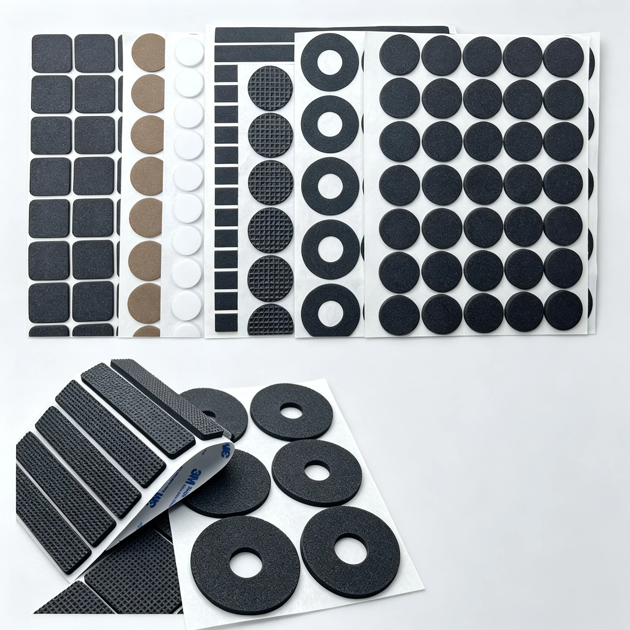Black round EVA foam rubber gasket shock-absorbing seal anti-aging and corrosion-resistant industrial rubber EVA die-cut gasket
