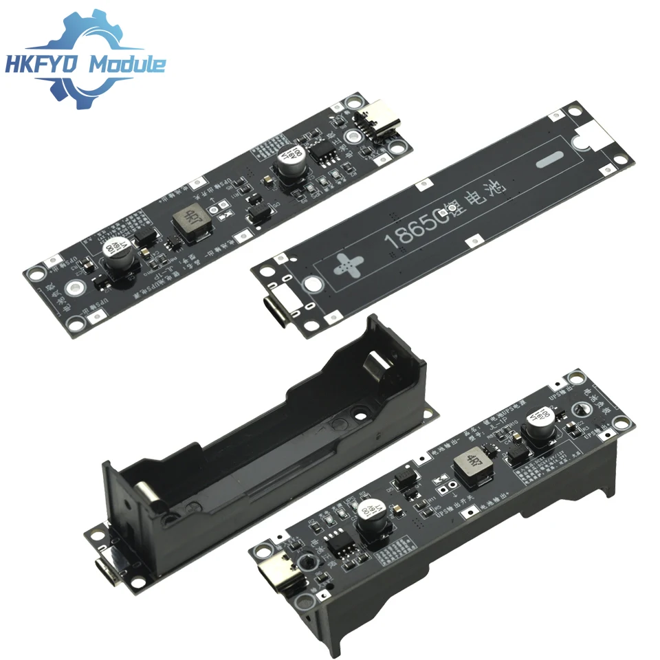 5V 9V 12V Type-C 18650 Lithium Battery Boost Step Up Module UPS Uninterruptible Power Supply Charge Discharge Same Time 1A