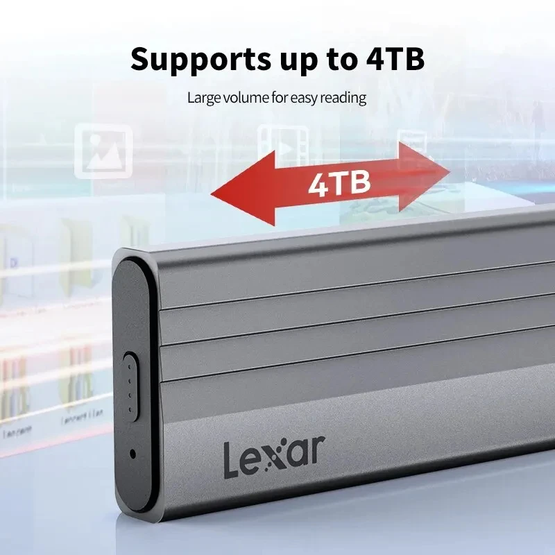 Lexar E300 M.2 SSD Caja SSD M.2 NVMe USB 3.2 Gen 2 Tipo C 10Gbps Caja de disco duro móvil para 2230 / 2242 / 2260 / 2280
