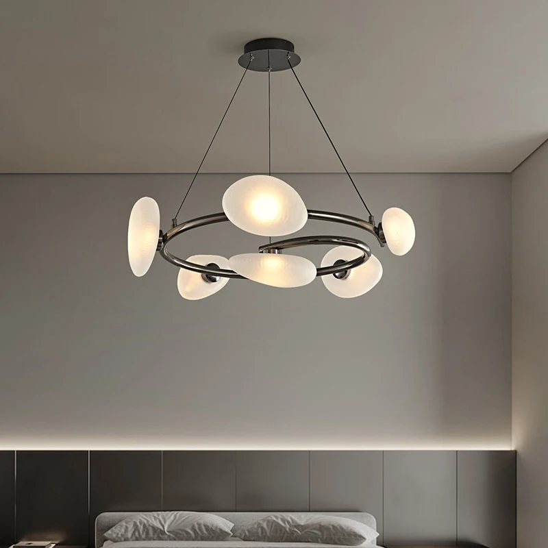 Modern Frosted Glass Pendant Lamp Dimmable LED Round Iron Brass Gold Dining Room Living Room Kitchen Island Bedroom Home Decor