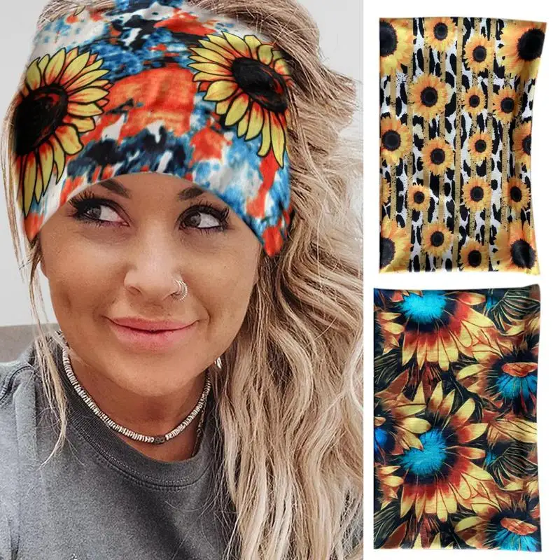 Exercise Headbands For Women Non-slip Wide Hair Bands Neck Gaiter Magic Scarf Bandana Head Wrap Headwear Hats Scarves For Yoga