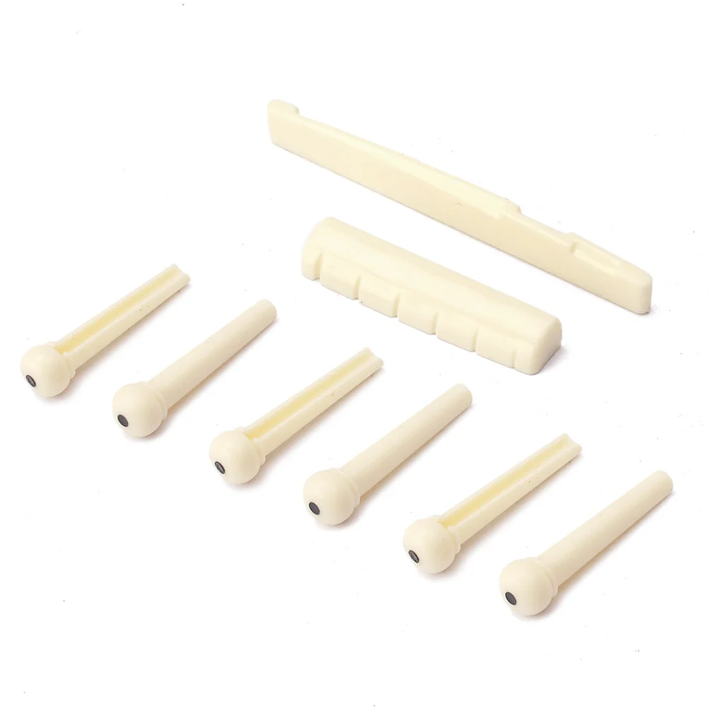 

1Set Wooden Folk Guitar Bridge Pin Saddle Nut Pickup Stick Replacement Durable Lightweight Wooden Guitar Bridge