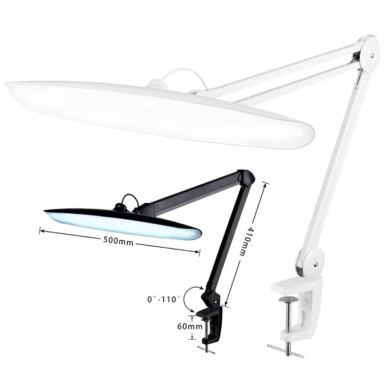 4 Speed Dimming 24W LED Clip On Working Light Lamp 6500K Daylight 17 LED Beads 2200lm For Jewelry Making Workbench