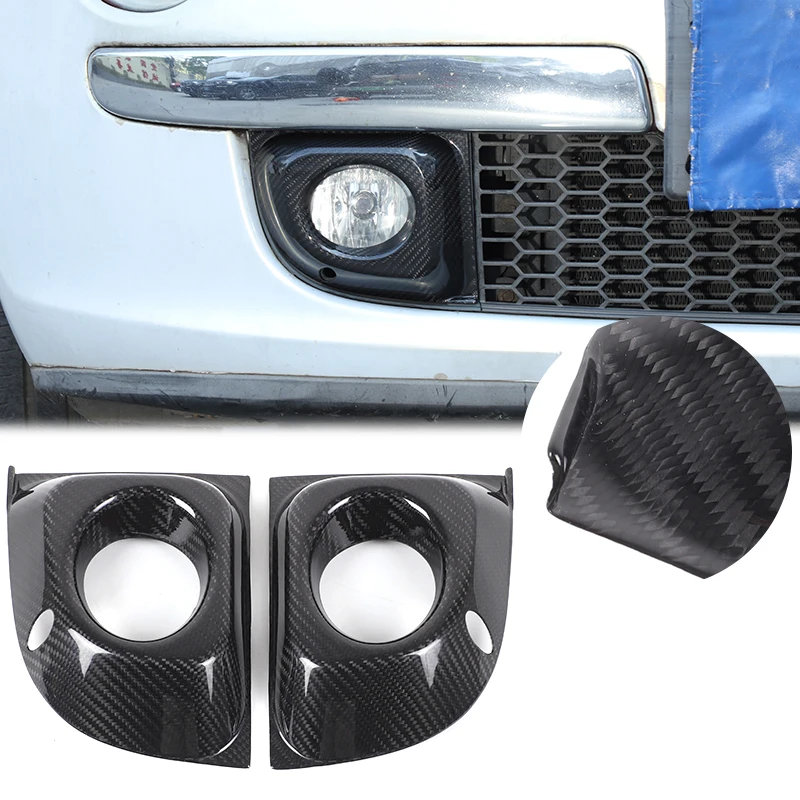 

For Fiat 500 2011-2015 Real carbon fiber car front fog light decorative frame sticker car exterior protection accessories