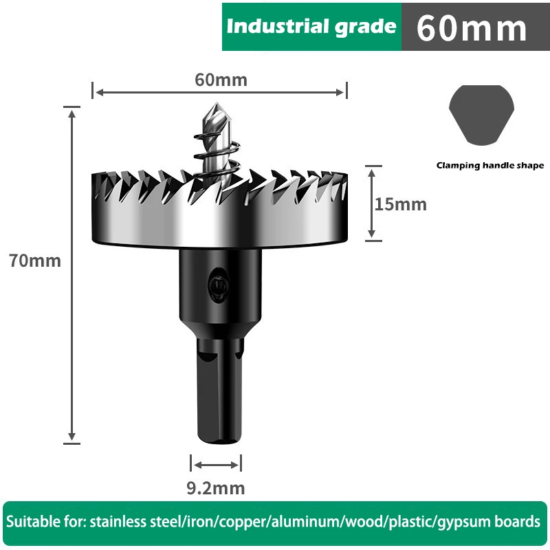 Gatenzaagset 12-100 mm harde metalen boren Zware gatopener Gatsnijder voor metaal Roestvrij staal Ijzer Hout Kunststof enz.