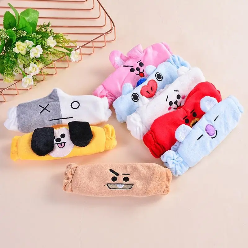 

Kawaii BT21 Wash Face Headband Cute Girls Plush Makeup Headband Soft Warm Couple Cartoon Headband Boys and Girls Gift