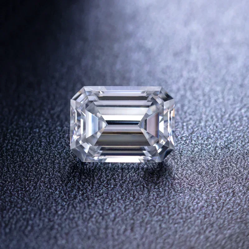 모이사나이트 스톤 에메랄드 컷, 0.5ct 에서 5ct D 컬러, VVS1 원석, 파인 쥬얼리 재료, GRA 인증 다이아몬드 테스터 통과 