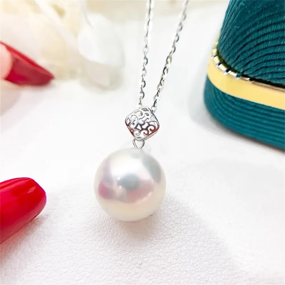 

DIY Pearl Accessories G18K Yellow and White Gold Pendant Empty Holder Fashion Necklace Pendant Holder Women's 9-13mm Round Beads