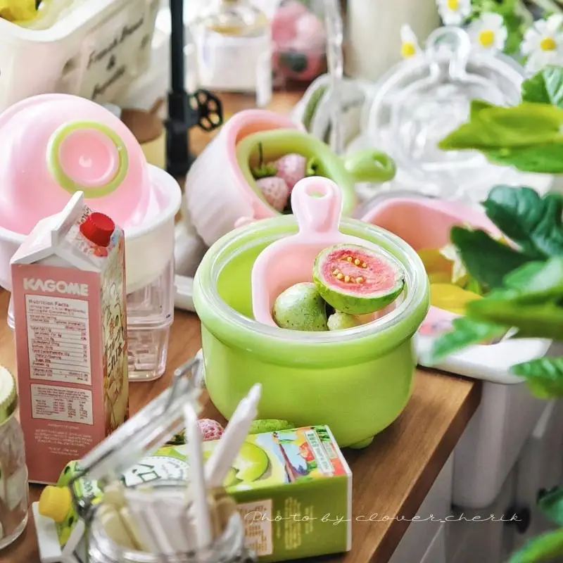 4Pcs/set Miniature Dollhouse Fruit/Vegetable Draining Basket Model Mini Washing Basket For Doll Accessories