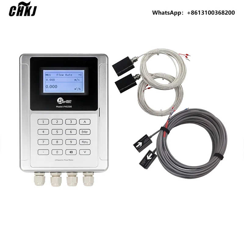 CHKJ FHS300 Flow Meter Ultrasonic Water Flow Sensor Portable in Line Led Local Display Ultrasonic Flow Meters