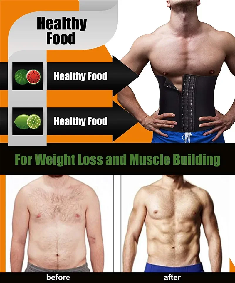 AfruliA 5XL 6XL Rubber Latex Waist Trainer Body Shaper Men\'s Sexy Shapewear Abdominal Belt Corset Bustier Fajas Colombian Girdle