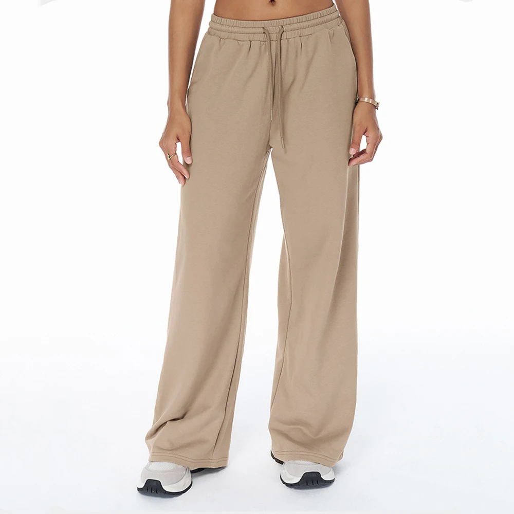 Winter Yoga Pants Women's High Waist Wide Leg Sports Leggings Gym Fitness Straight Pants Pocket Casual Loose Outdoors Sweatpants