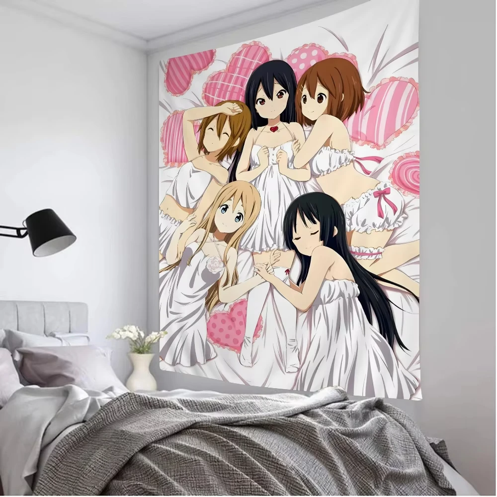 Japan Anime Musik K-On Bedruckter großer Wandteppich Indischer Buddha Wanddekoration Hexerei Bohemian Hippie Dekor Wandteppich Geschenk