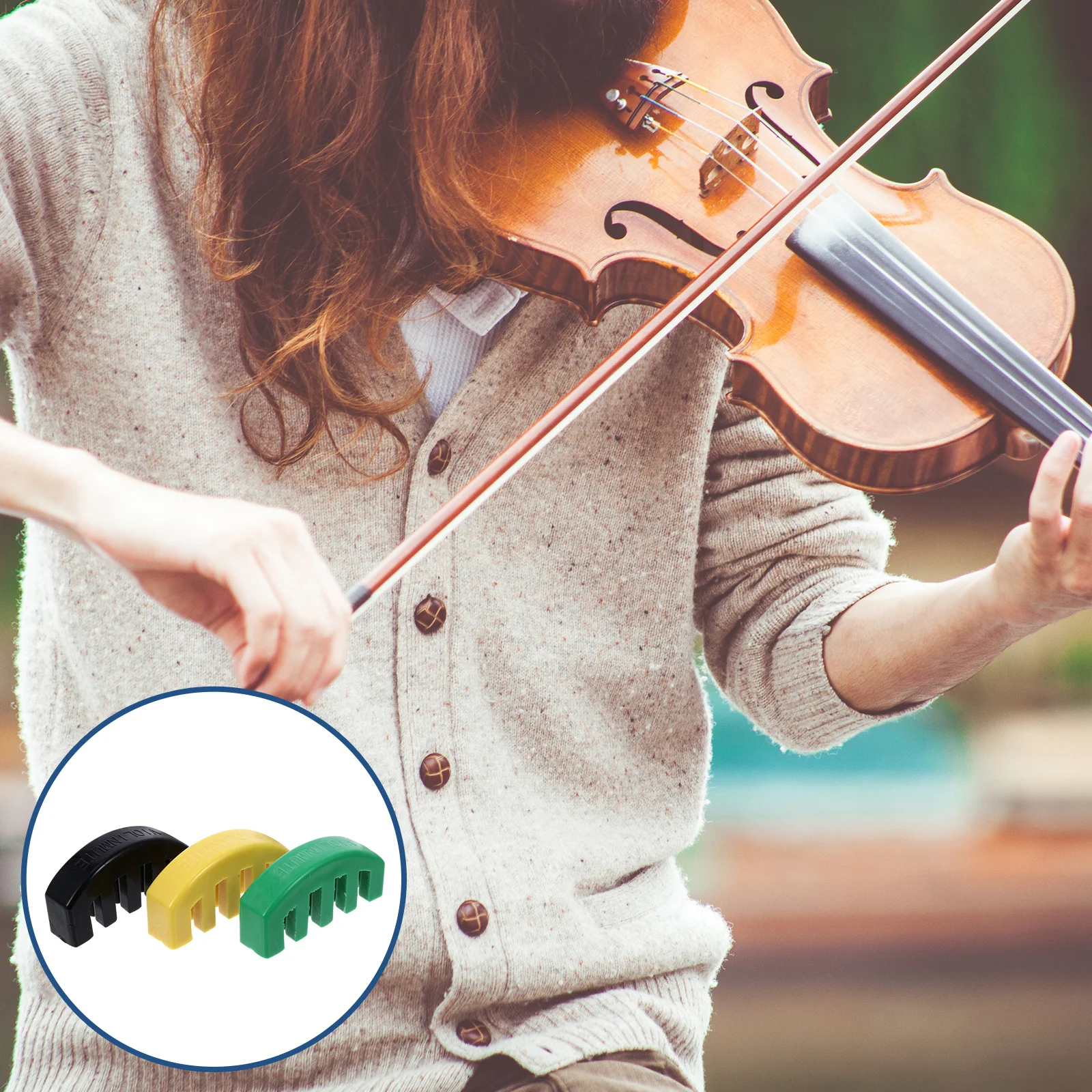 

3Pcs Violin Practice Mute Rubber 5 Prongs Professional Volume Reduction Violin Accessory Beginner Practice
