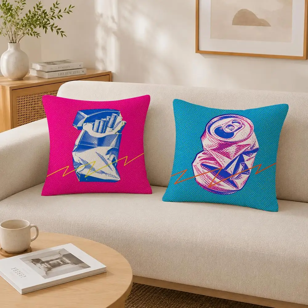 Retro Aesthetic Art Polka Dot Art Cushion Cover Soft Fluffy Short Plush  Pillow Case  Sofa Bed Home Decor