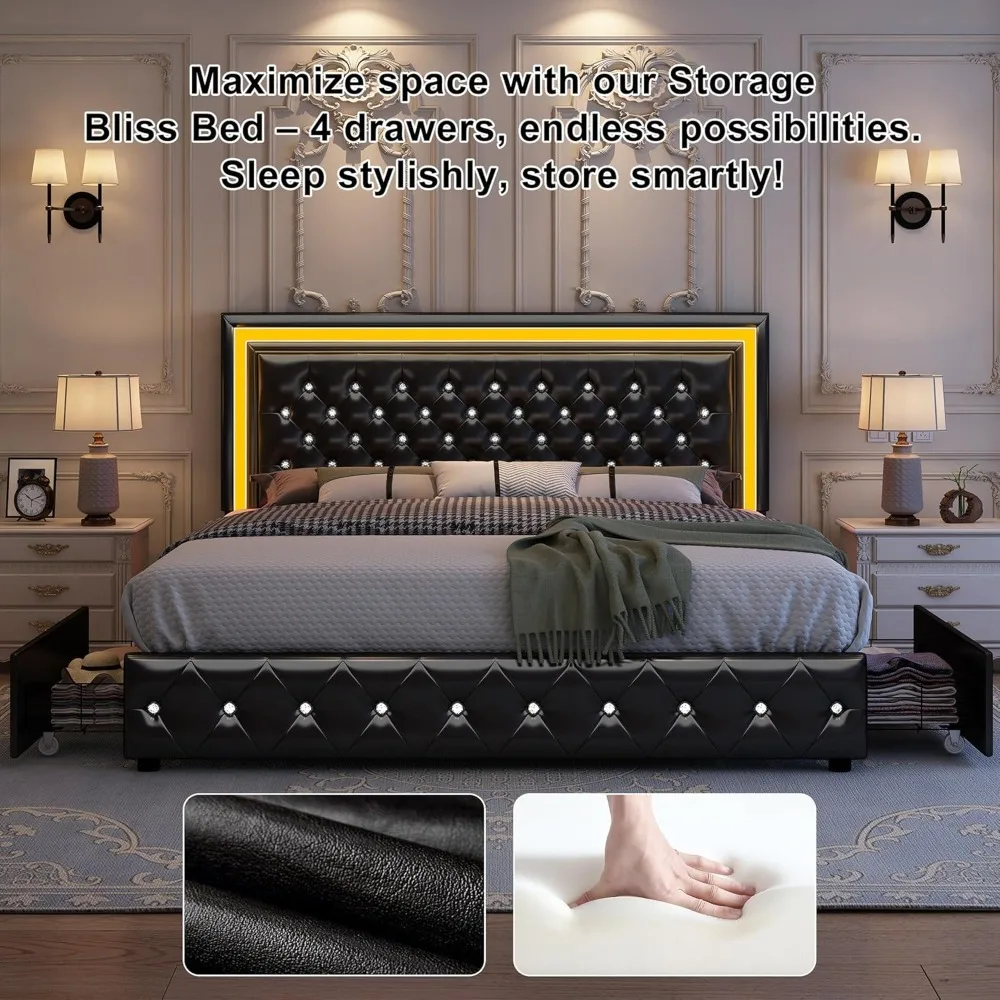 King LED Storage Bed 6