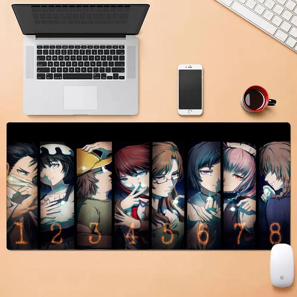 Classic Anime Steins Gate Mouse Pad Multiple Sizes Large Square Computer Office Game Table Mats Rubber Anti-slip Mousepads