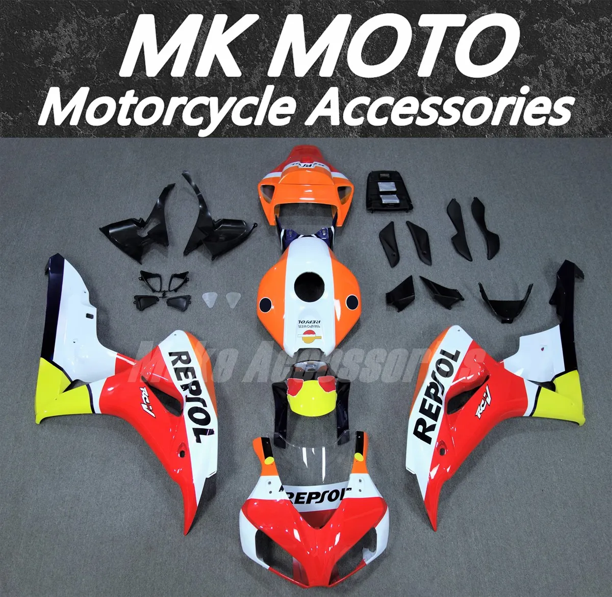 

Moke moto Motorcycle Fairings Kit Fit For Cbr1000rr 2006-2007 Bodywork Set 06-07 High Quality ABS Injection New Red Orange White