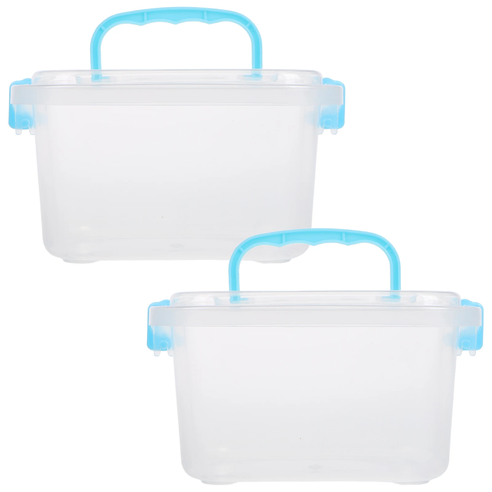 

2pcs Mini Plastic Storage Box Transparent Small Clear Organizer For Jewelry Beads Accessories Desktop Use Portable Lightweight