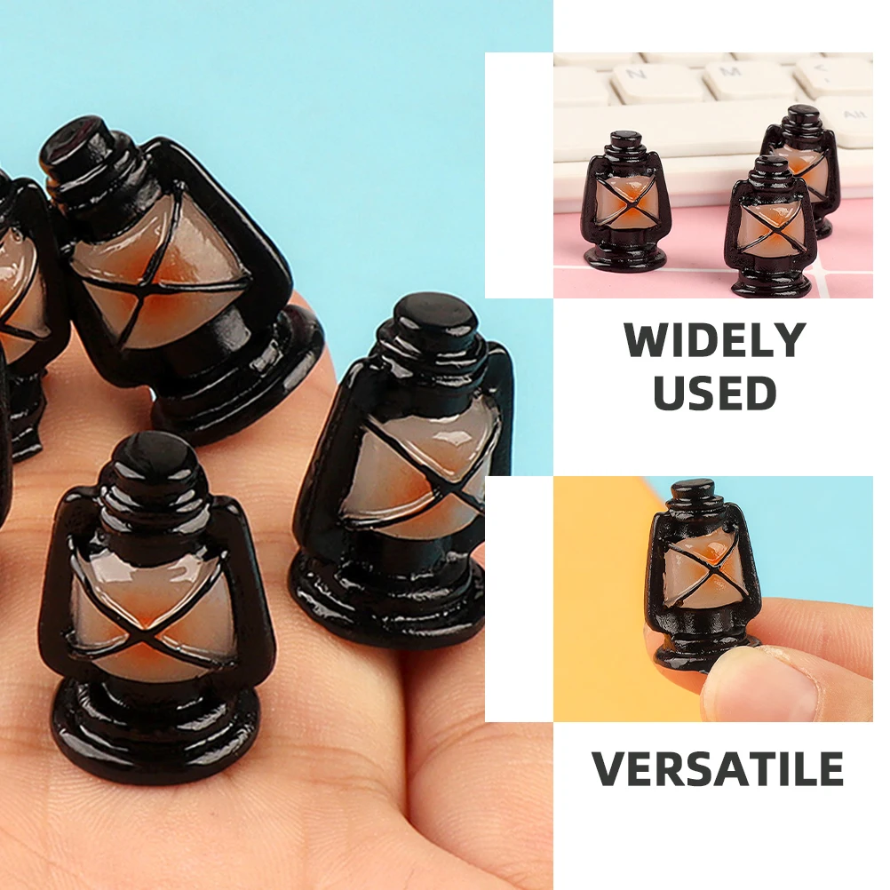 

8 Pcs Simulation Horse Lantern Mini Lanterns Household Miniature Decor Accessory Resin Home Decorative Tiny Model