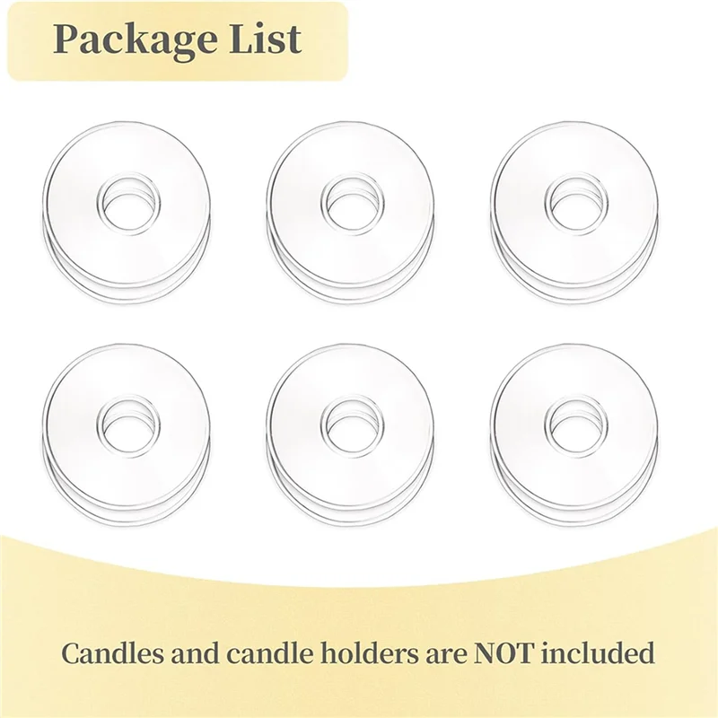 ABZV-Glass Bobeches For Candlestick Holders, 24 Pcs Candle Drip Protectors Candle Rings For Tapers, Candle Drip Catcher
