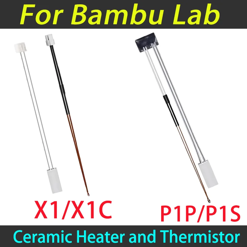 

For Bambu Lab X1/X1C P1P/P1S Thermistor & Ceramic Heating Plate For 3D Printer Hotend Heater Cartridge 24V 48W NTC 100K