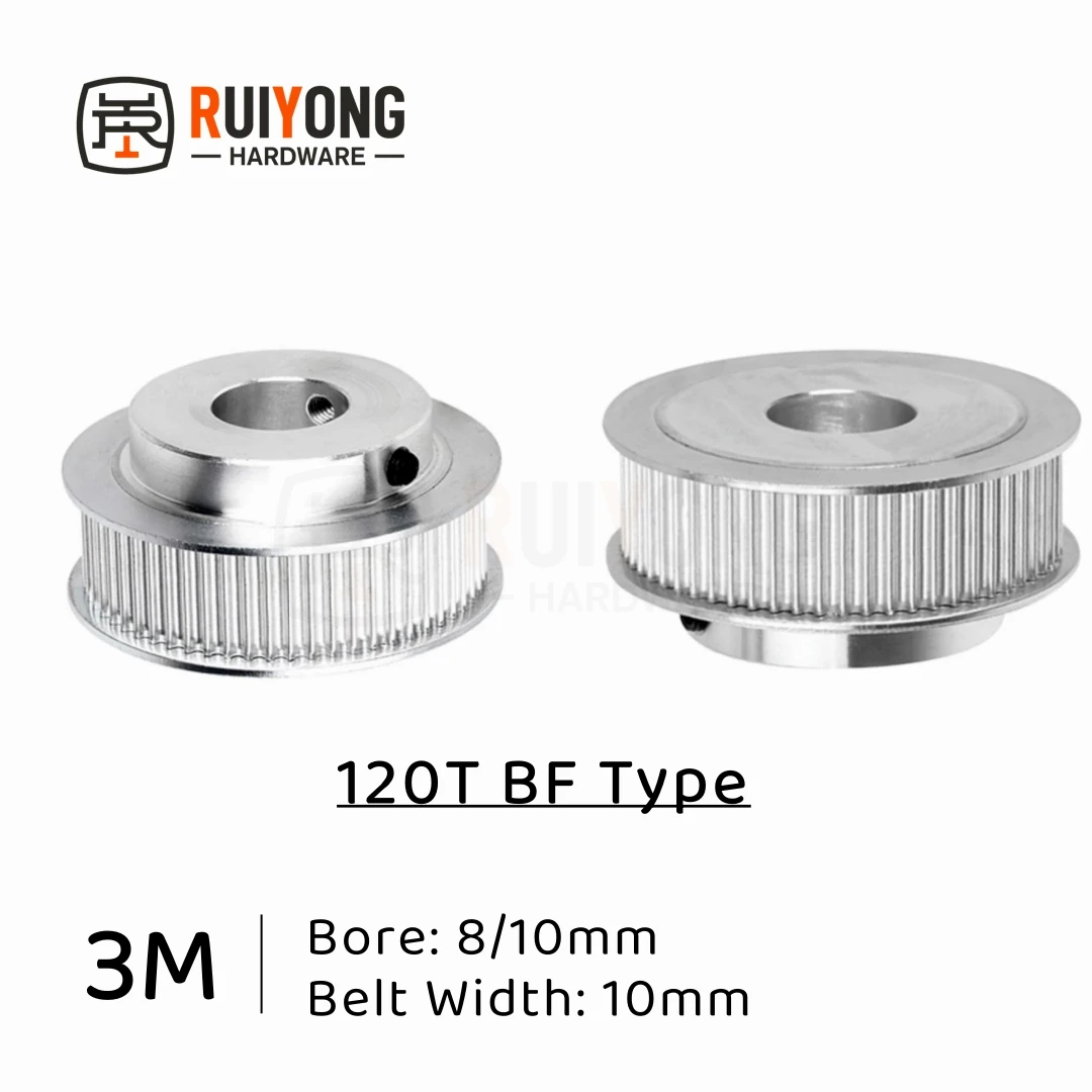 

HTD3M Timing Pulley 120Teeth BF Type Bore 8/10mm Belt Width 10mm 3D printed parts