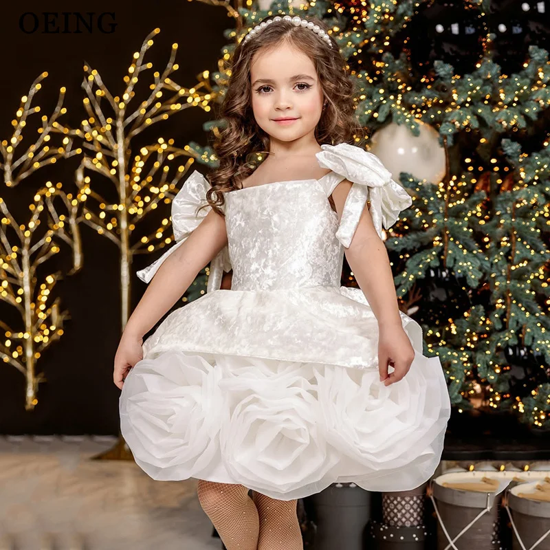 

BOEING милые бальные платья с цветочным узором для девочек, мини-3D цветы с бантом, свадебное платье, платье принцессы для девочек на день рождения, по индивидуальному заказу