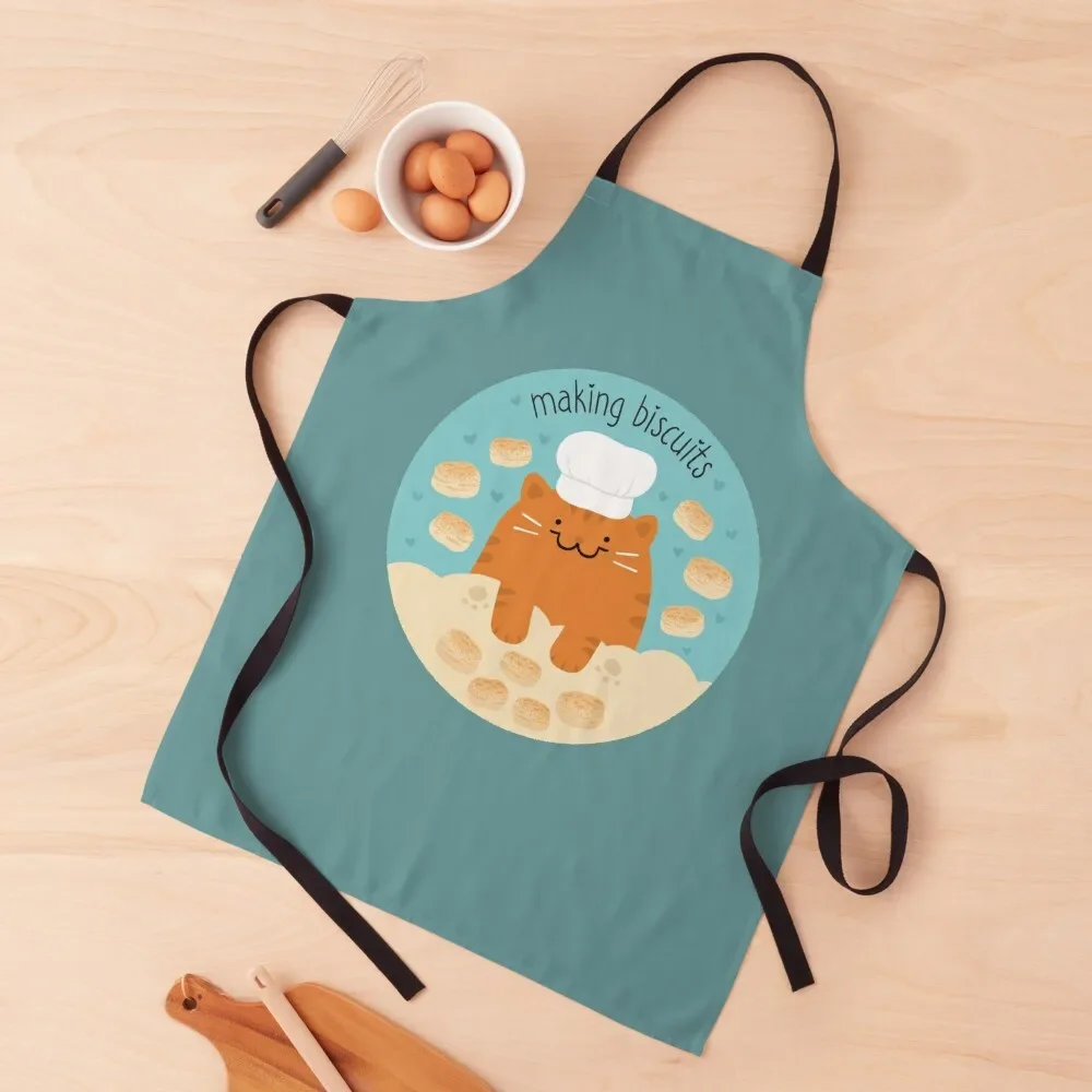 Making Biscuits Orange Tabby Circle Apron Chef Uniform for kitchen useful Kitchens Men Apron