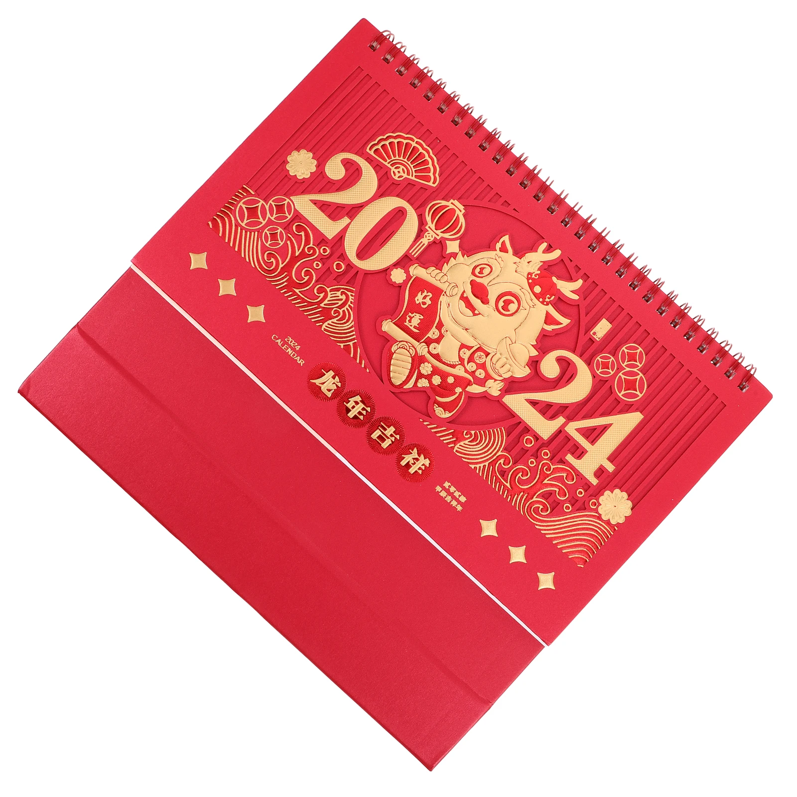 

Year of Dragon Desk Home Office Calendar Calendar 2024 Red Monthly Planner Home Office Table Ornament Gift