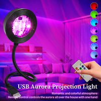 Water Ripple Aurora Projection Night Light USB Plug-in Touch/remote Atmosphere Decoration Lights for Home Office Bar Restaurant