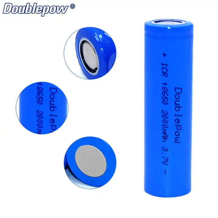 2000mAh 3.7V Li-ion Battery 18650 Icr18650 Lithium Ion Rechargeable Cell +batteries Charger for Small Fans Flashlights LED Light