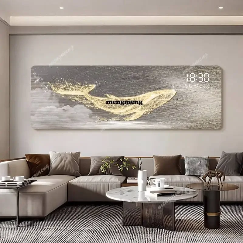 

H Unique Unusual Temperature Wall Clock Glows Nordic Bedroom Luxury Wall Clock Digital Decoration Reloj Mural Living Room Decor