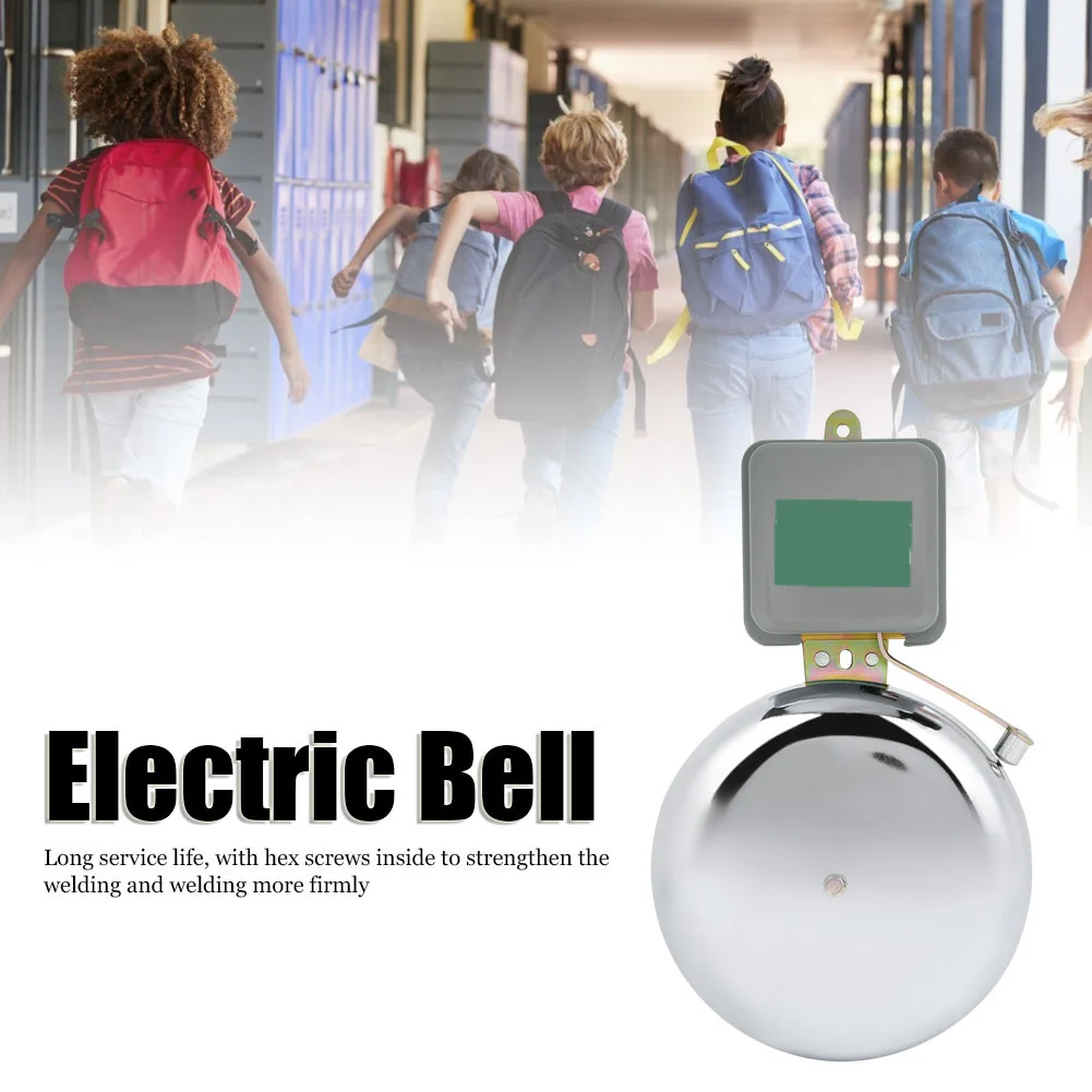 electric-non‑sparking-external-beat-type-stainless-steel-school-bells-150mm-ac220v-stainless-steel-electric