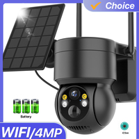 4MP Outdoor Solar Wifi IP Camera 2MP HD Wireless Camera Built-in Battery PIR Human Detection Video Surveillance Camera iCsee