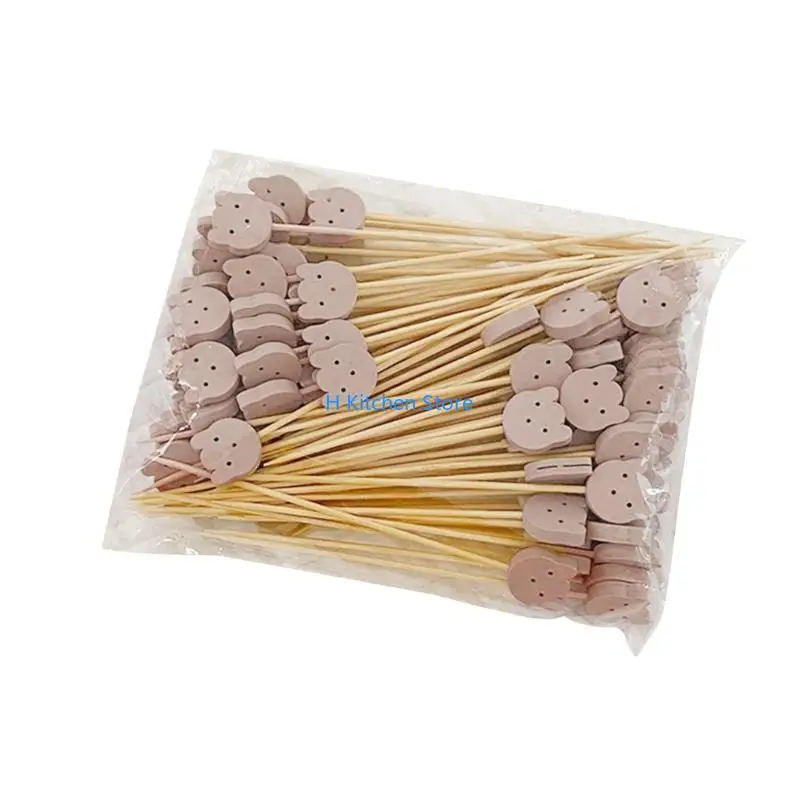 

16FC 100x Bear Cocktails Pick Appetizer Forks Dessert Fork Toothpicks